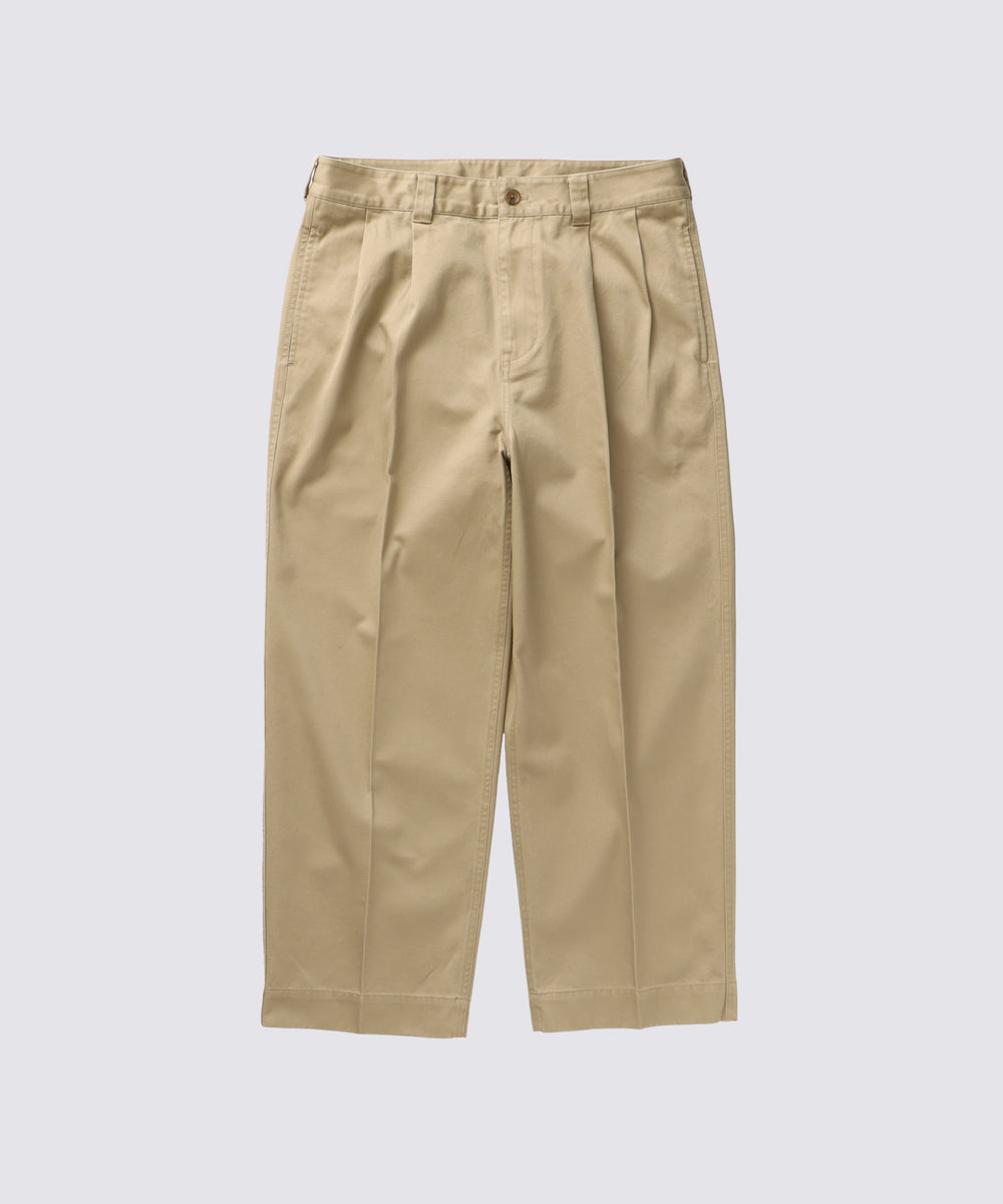 2TUCK TWILL TROUSERS PANTS (Beige) | トラウザーパンツ – FIDELITY