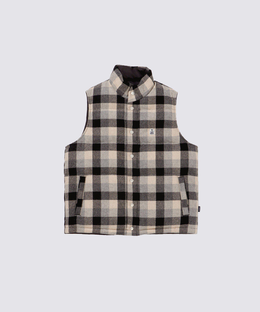 ダウンベスト ダウン RECYCLED REVERSIBLE CHECK VEST リバーシブル