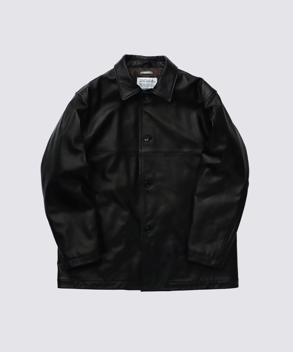 COW LEATHER CAR COAT (Black) | 牛革 | カーコートジャケット – FIDELITY
