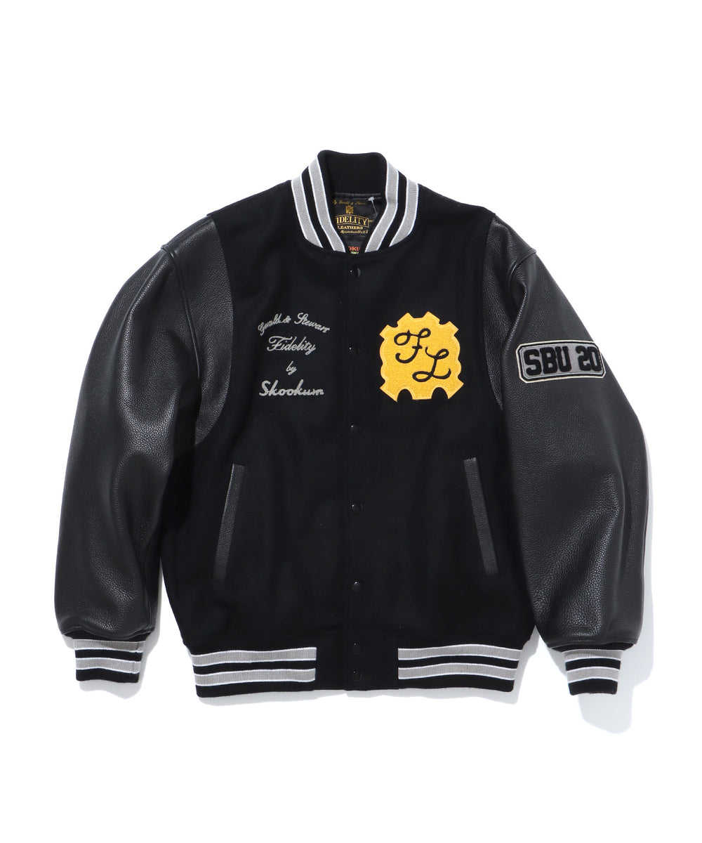 [SKOOKUM × FIDELITY] MENS STADIUM JUMPER (Black)｜スタジャン