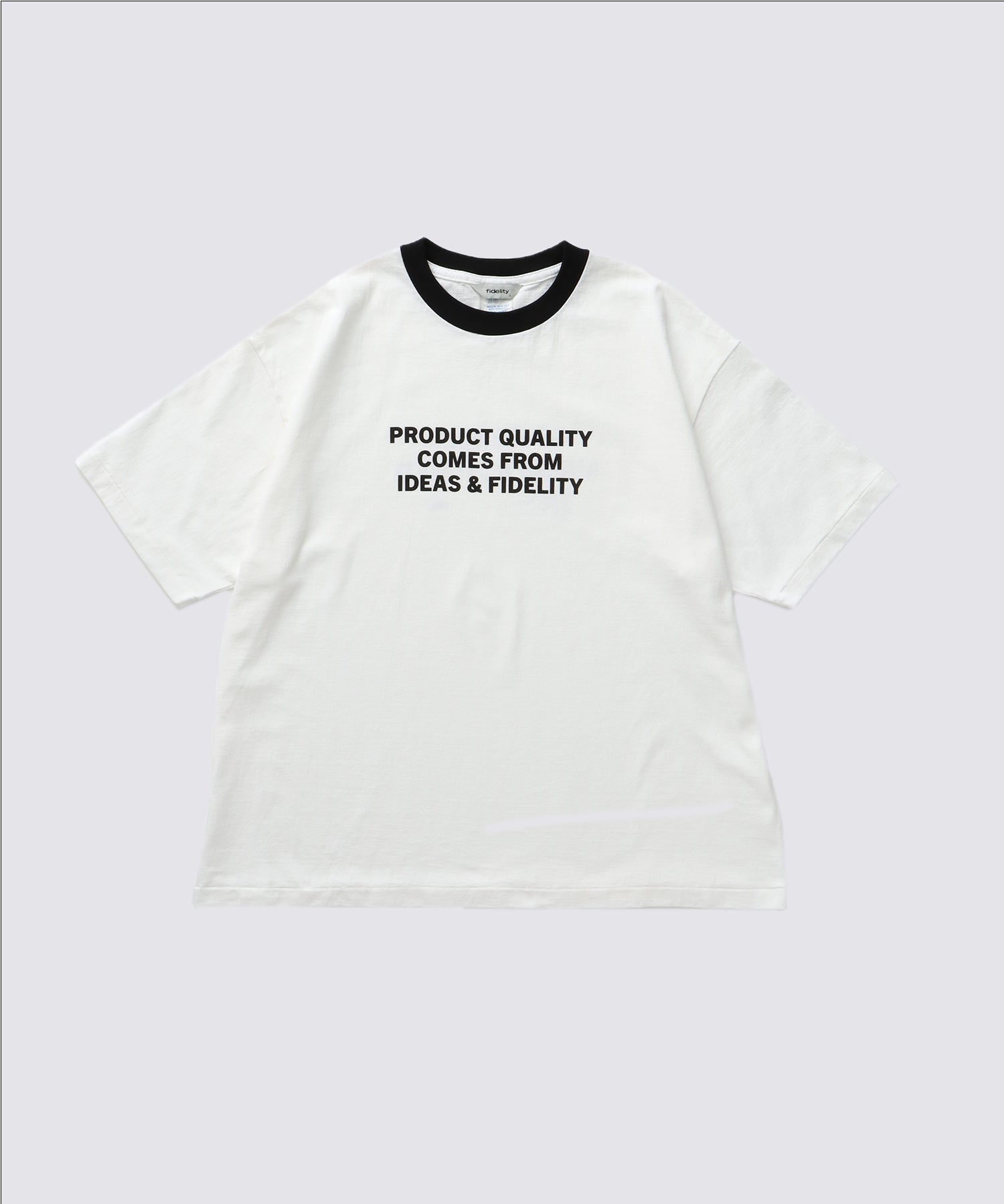 BACK TRIM TUBE TEE (White B柄)|半袖リンガーTシャツ – FIDELITY
