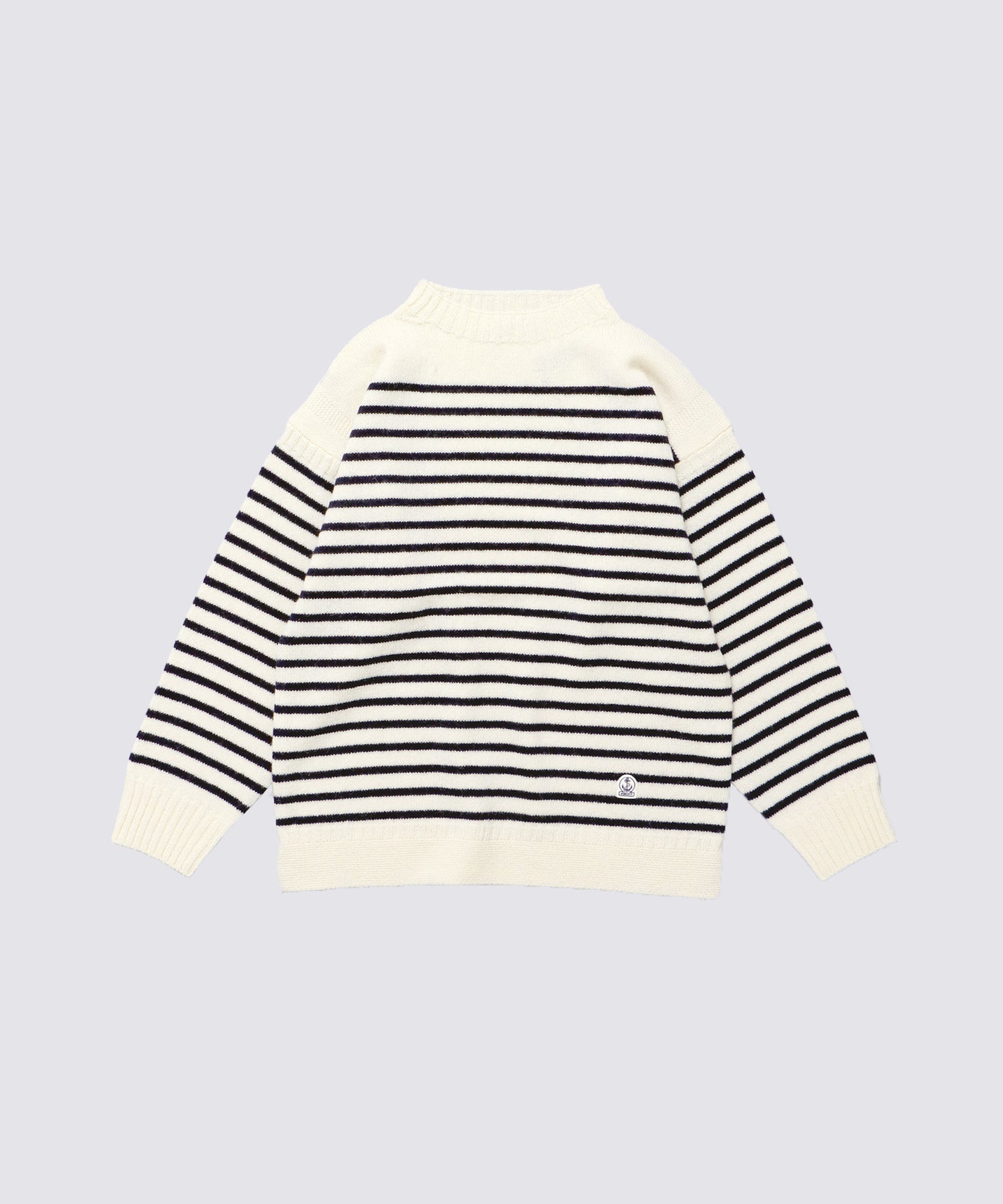 SHETLAND WOOL GUERNSEY KNIT (Off White×Navy)｜ガンジーニット