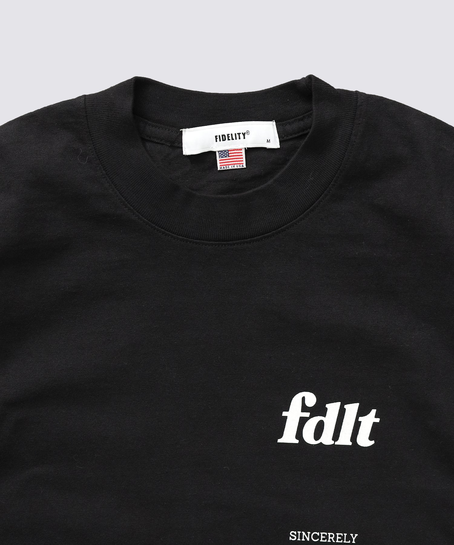 USA BODY fdlt T-SHIRT (Black)｜MADE IN USA 企業ロゴプリントTシャツ