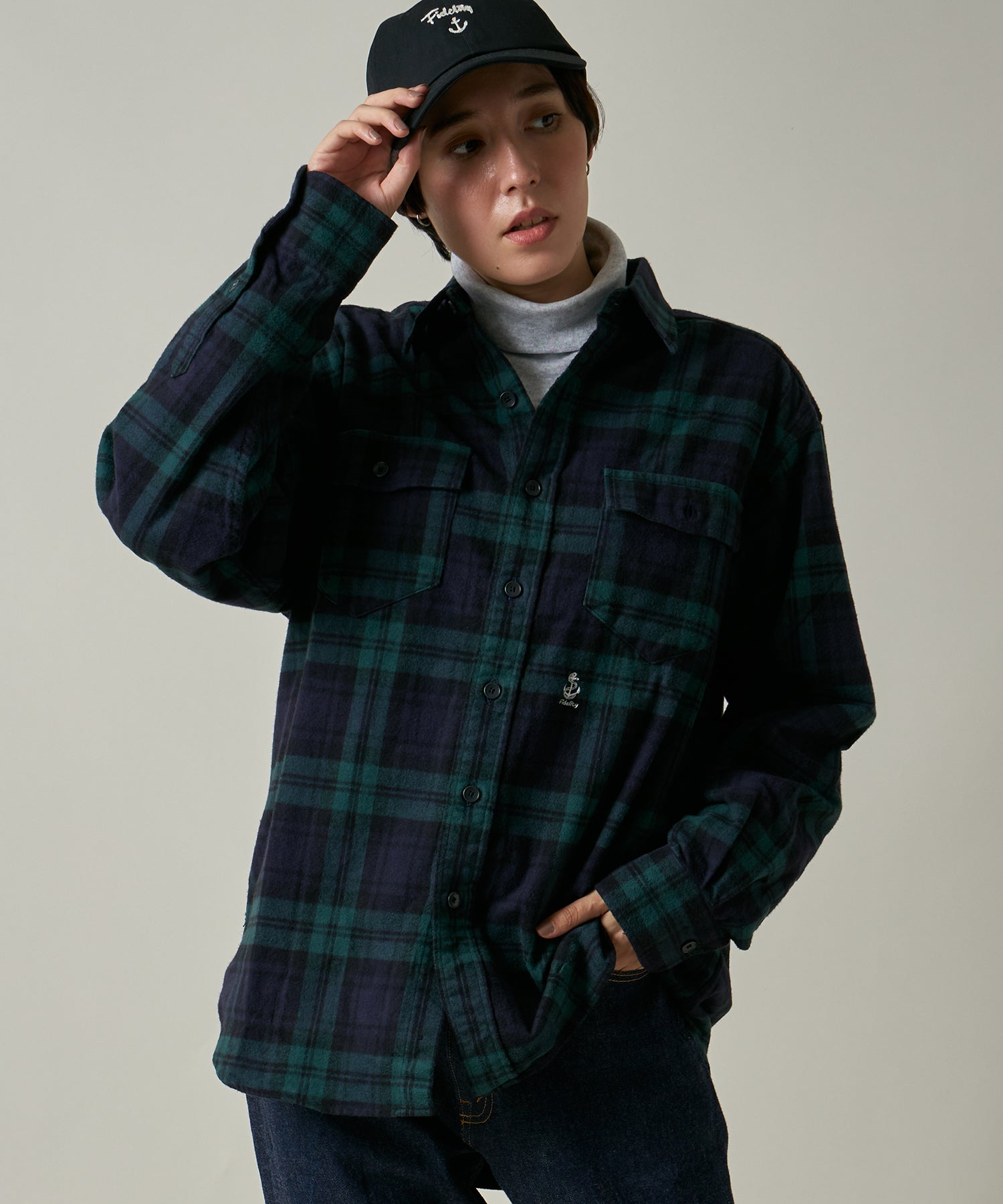 CHAMOIS CLOTH CHECK SHIRT (Black Watch)｜ネルチェックシャツ