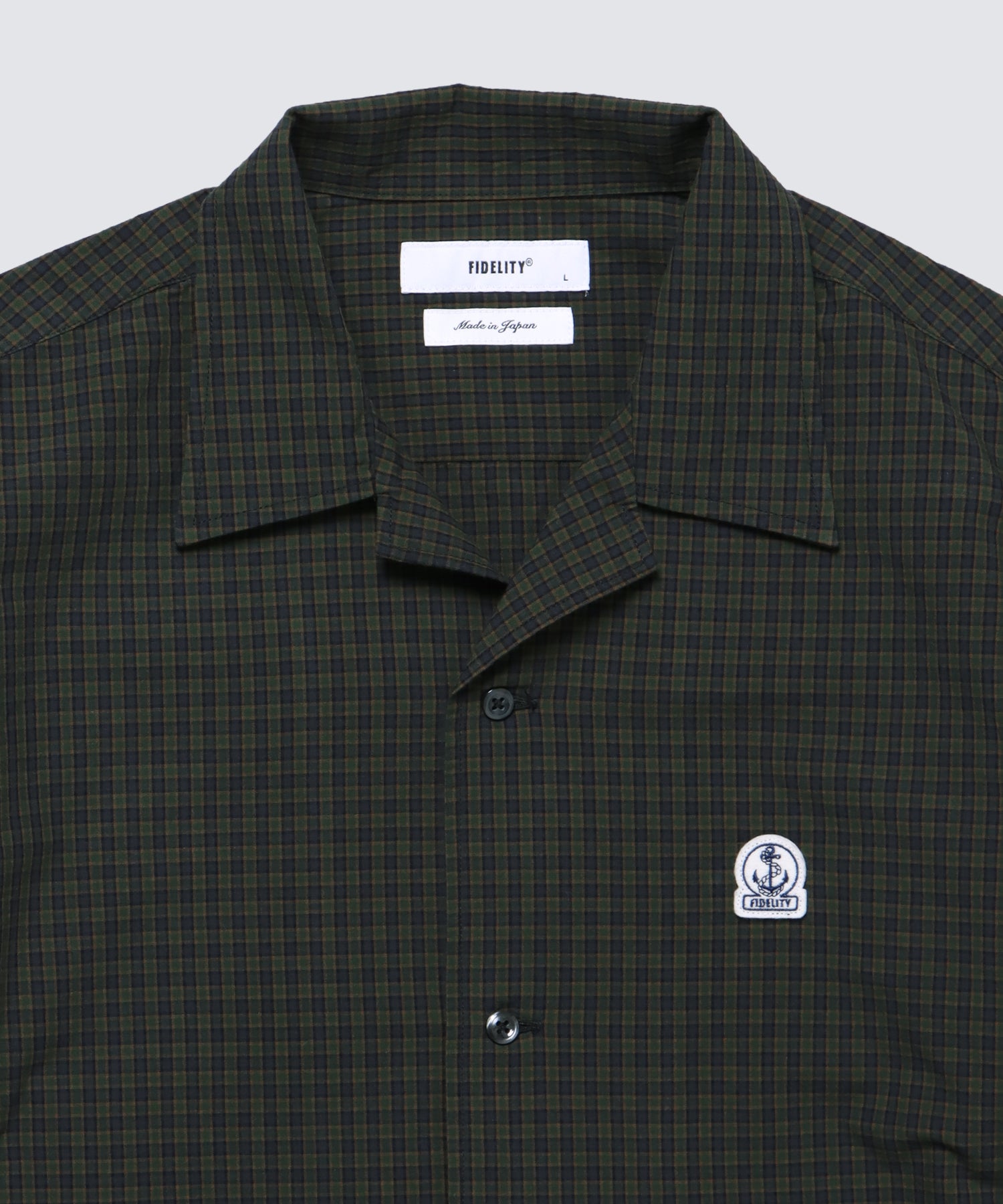 ORAGANIC CHECK S/S SHIRT (Dark Green)｜オープンカラーチェック 