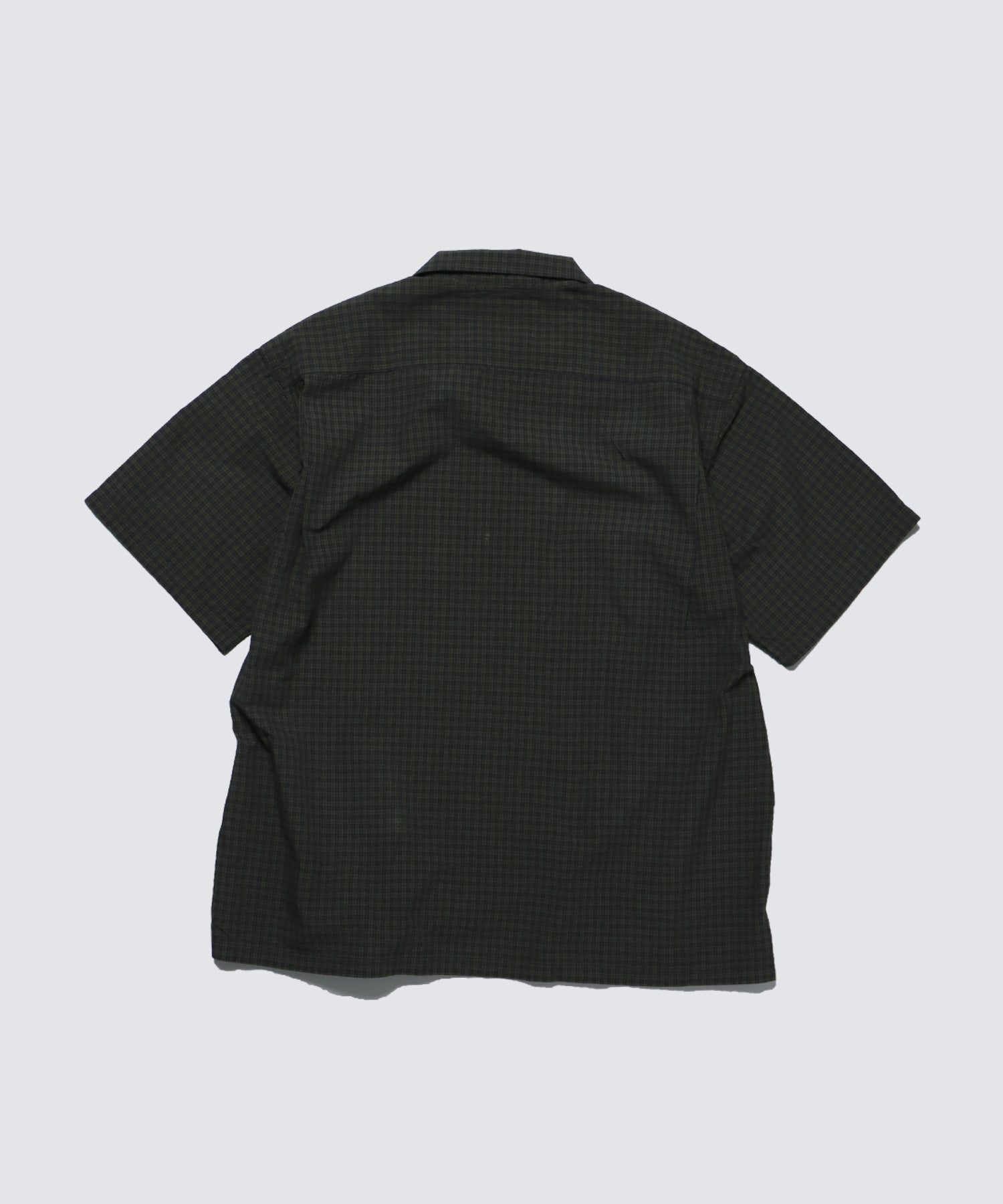 ORAGANIC CHECK S/S SHIRT (Dark Green)｜オープンカラーチェック 