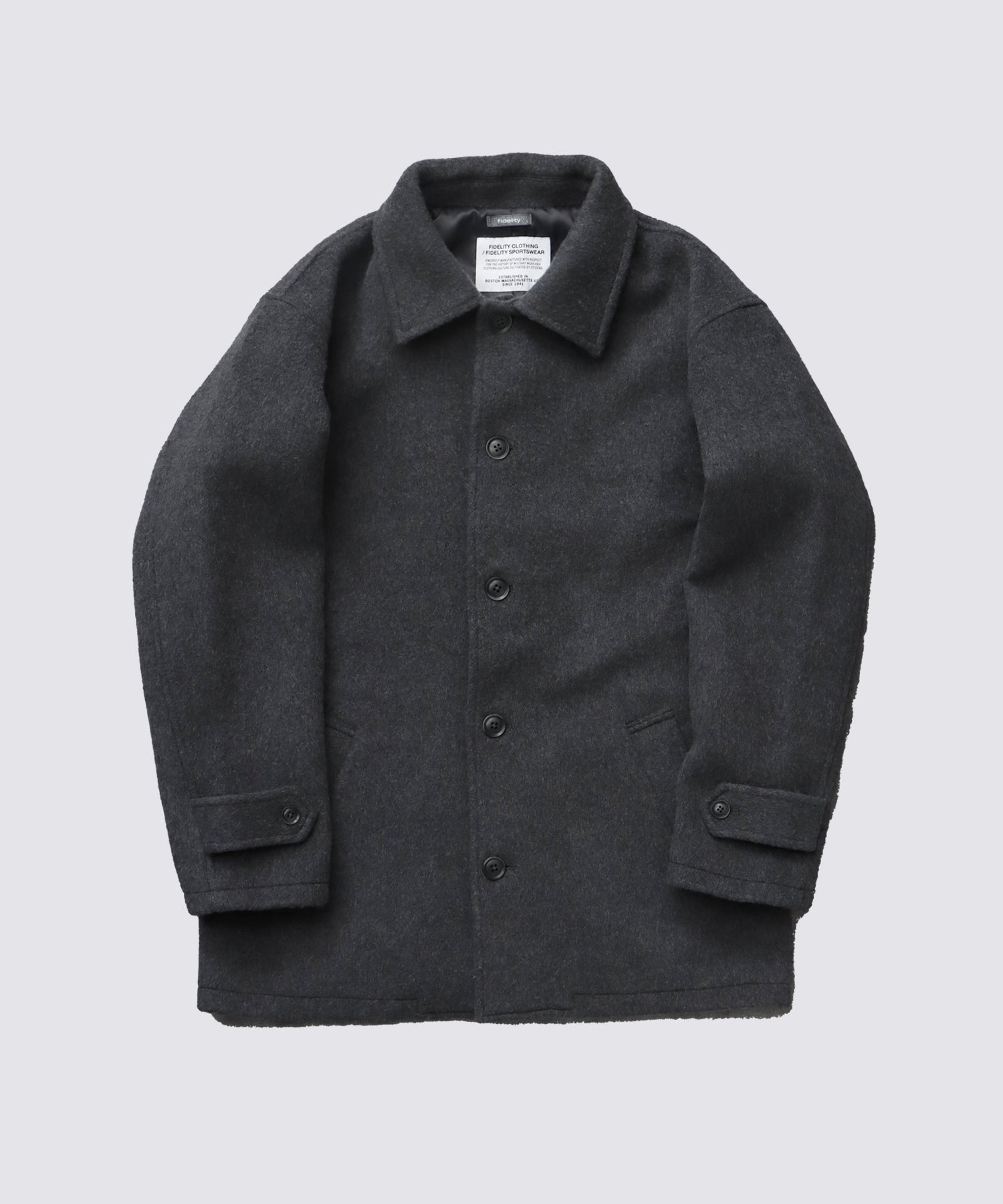 S110 DOUBLE BEAVER SINGLE PEA COAT (Charcoal) | Pコート – FIDELITY
