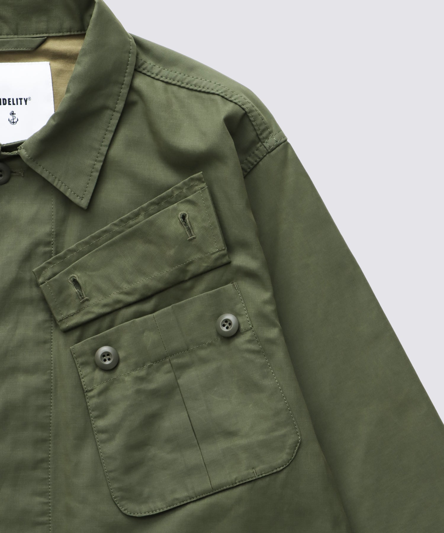WAXED DOUBLE CLOTH FATIGUE JACKET (Khaki) | ジャングル WAXED DOUBLE CLOTH FATIGUE JACKET (Khaki) | ジャングル