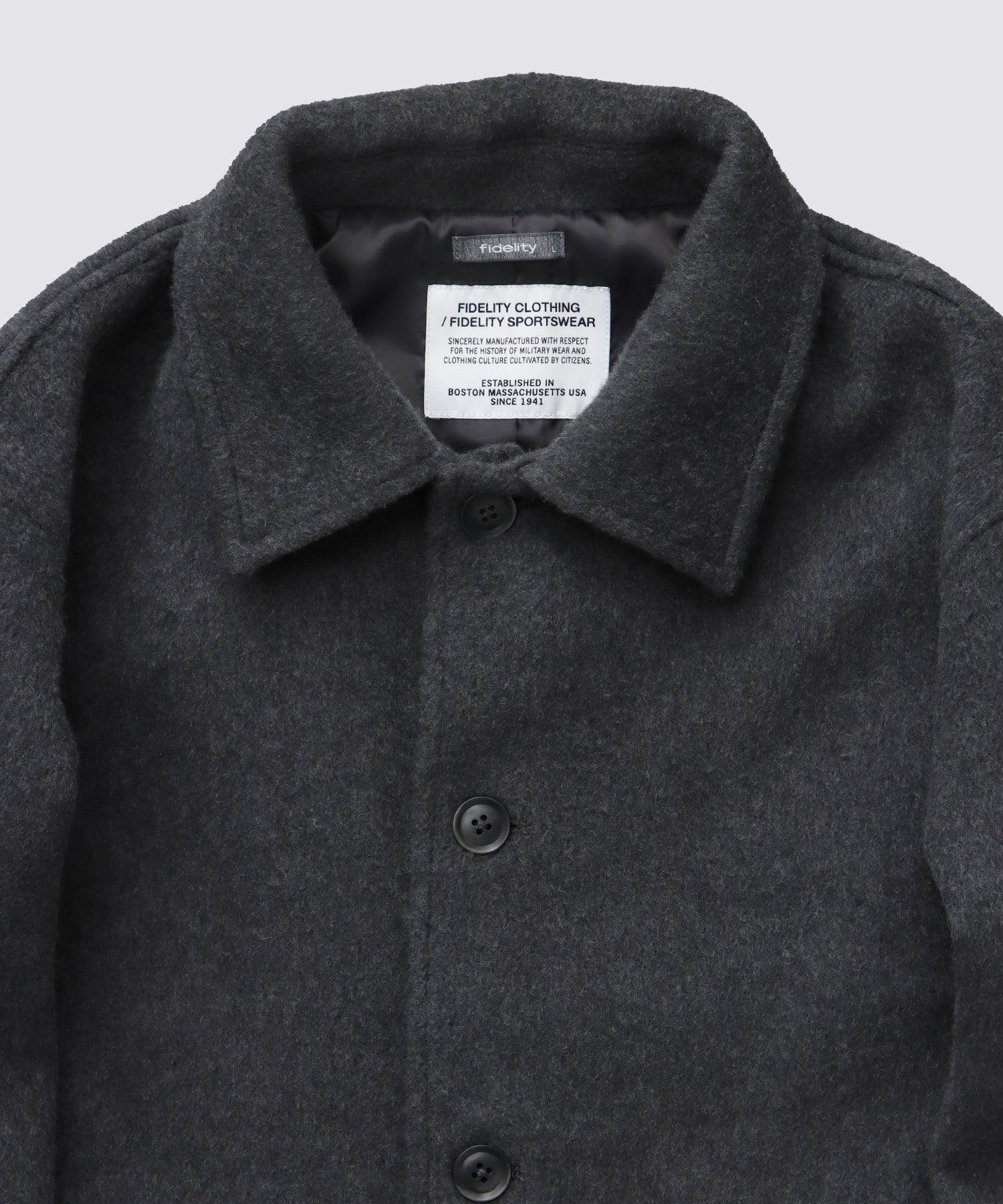 S110 DOUBLE BEAVER SINGLE PEA COAT (Charcoal) | Pコート – FIDELITY
