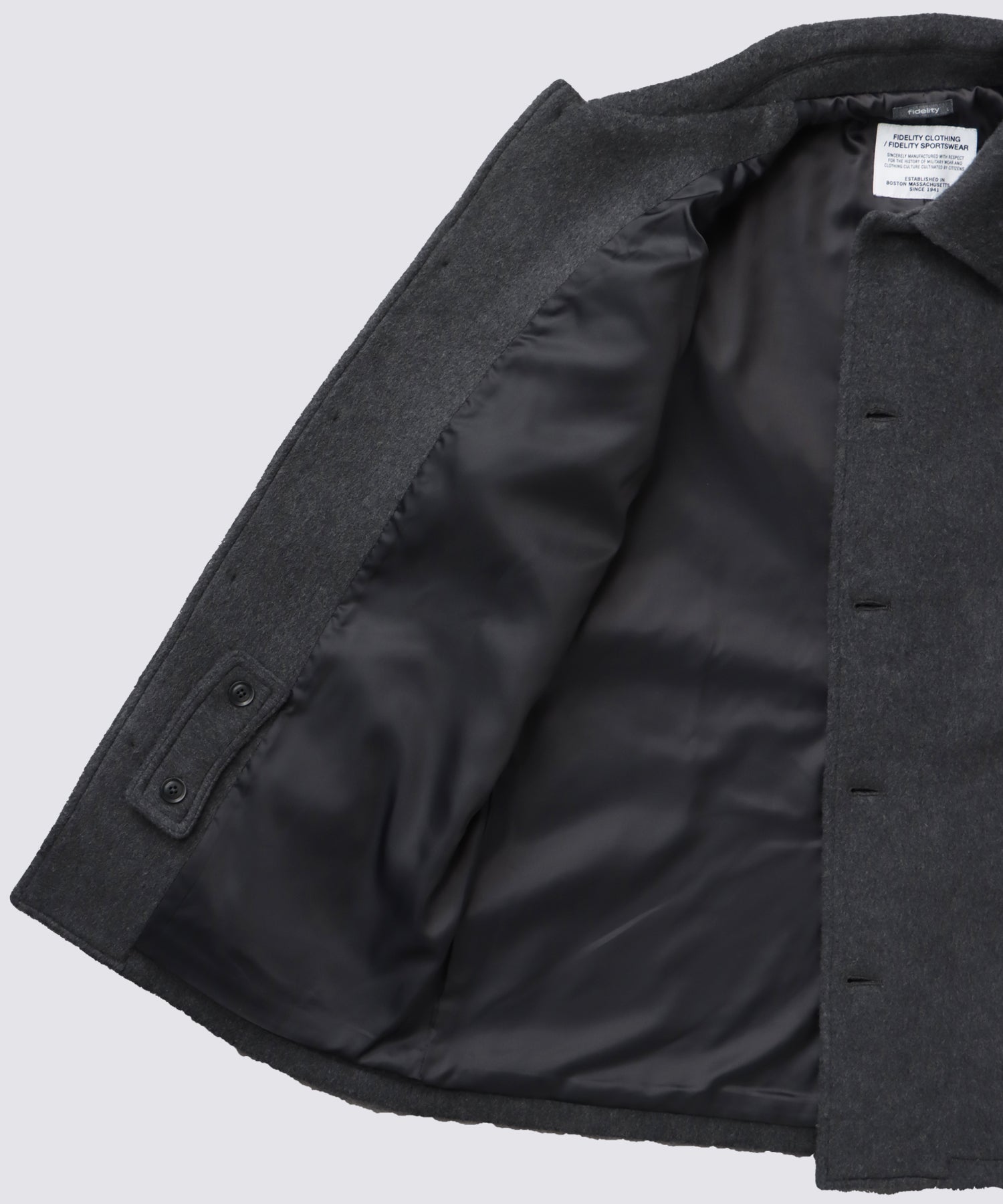 S110 DOUBLE BEAVER SINGLE PEA COAT (Charcoal) | Pコート – FIDELITY