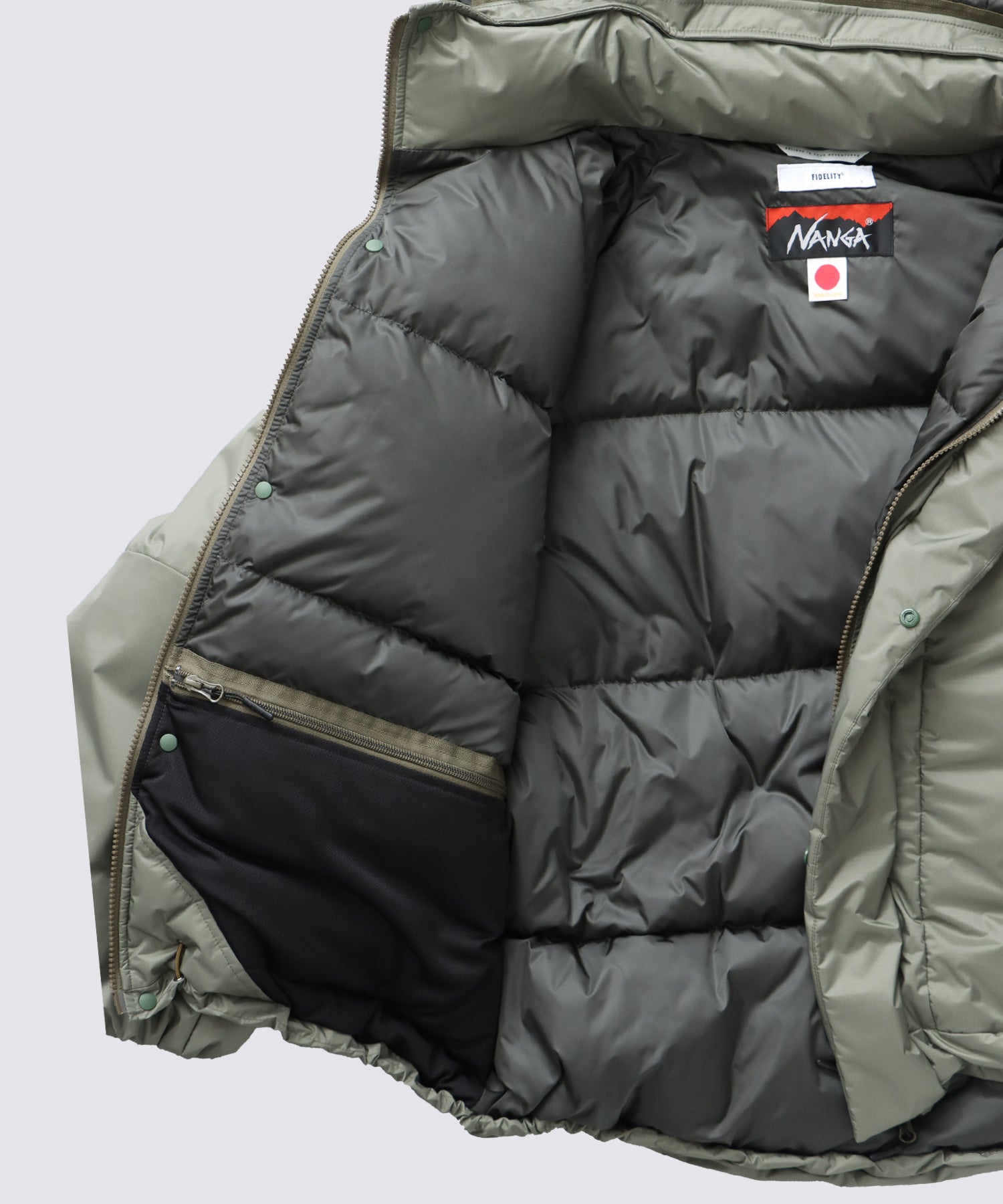 NANGA x FIDELITY] 3LAYER DOWN JACKET (Olive) | ナンガコラボダウンジャケット