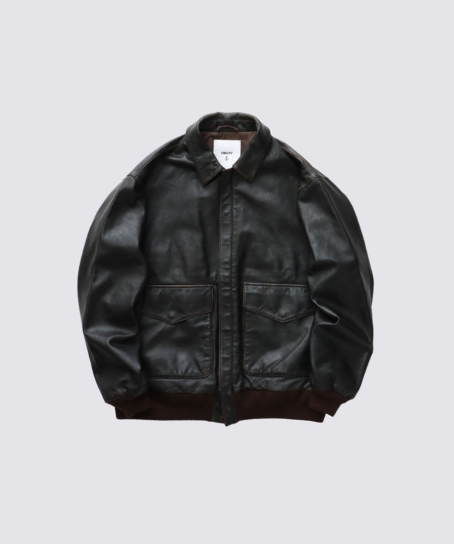 FIDELITY LEATHERS ブラウン レザージャケット 36 ライダースジャケット レザージャケット 革ジャン[品番