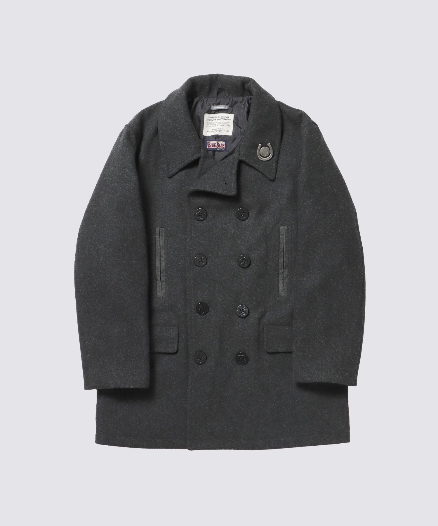FIDELITY × BLUE BLUE 10B PEA COAT (Charcoal)