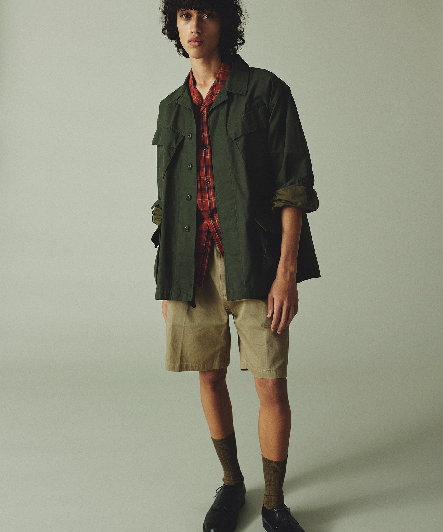 WAXED DOUBLE CLOTH FATIGUE JACKET (Khaki) | ジャングル