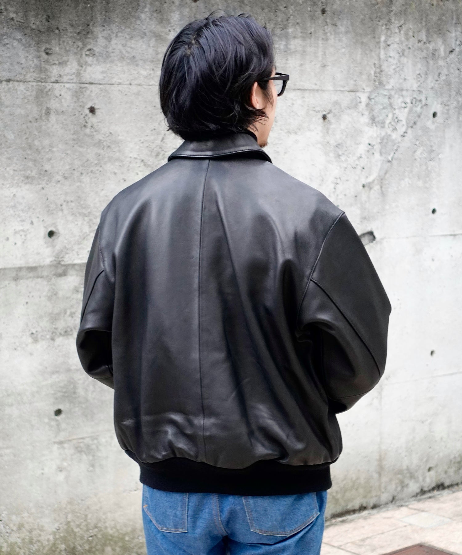 LAMB LEATHER A-2 JACKET (Black)｜ラムレザーA2ジャケット