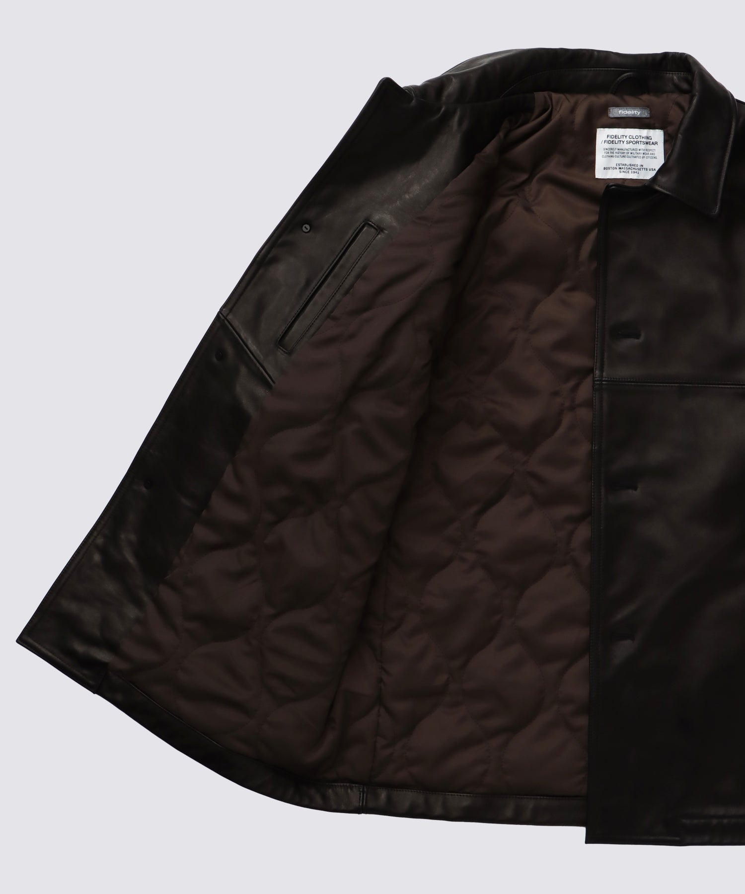 COW LEATHER CAR COAT (Black) | 牛革 | カーコートジャケット – FIDELITY