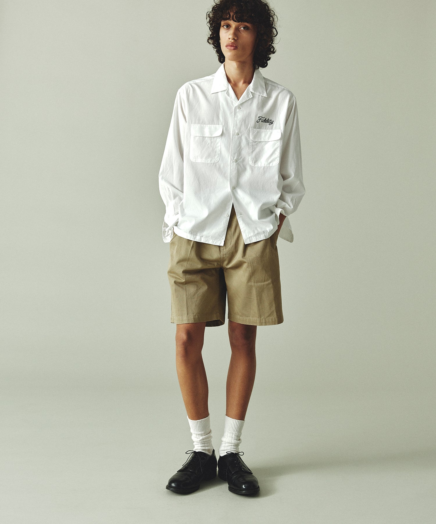2TUCK TWILL TROUSERS SHORTS (Beige)|トラウザーショーツ – FIDELITY