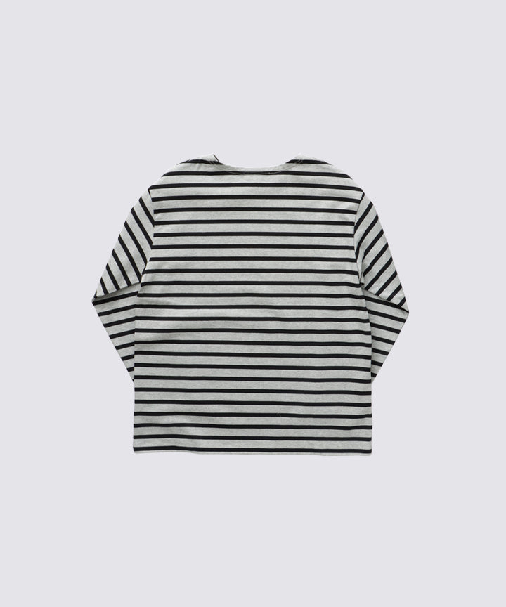 BORDER L/S REGULAR (Gray-Mix Black) | バスクボーダーシャツ – FIDELITY