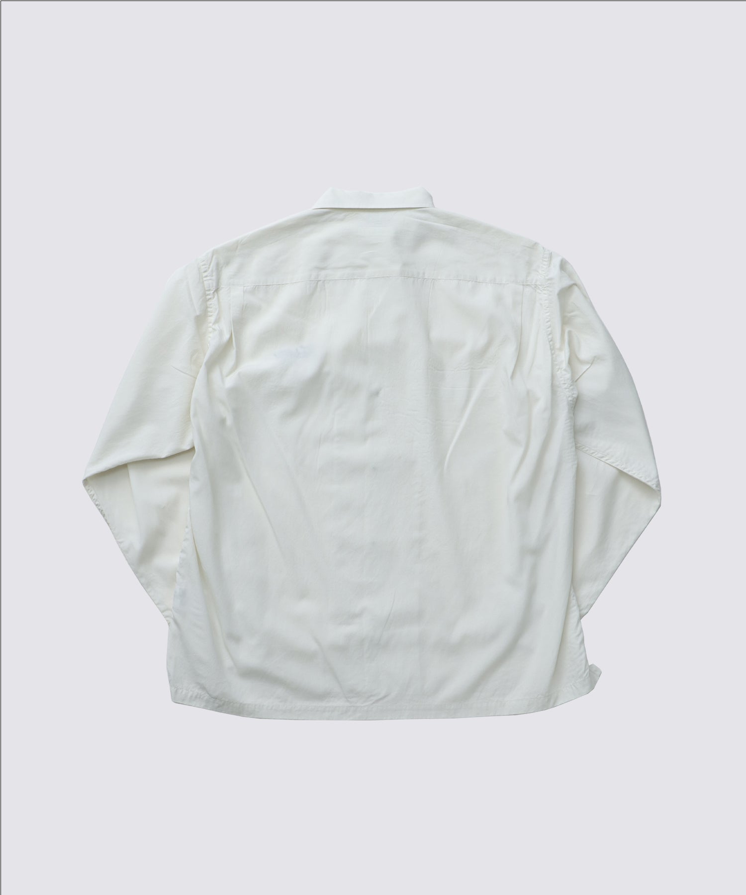 アイボリー 長袖シャツ Fサイズ LOGO EMB TENCEL OPEN COLLER SHIRT (Ivory) | 長袖オープンカラー