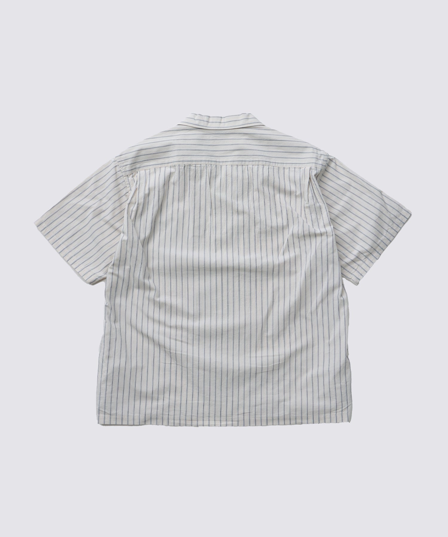 VINTAGE STRIPE OP SHIRT (Ivory) | 半袖ストライプシャツ – FIDELITY
