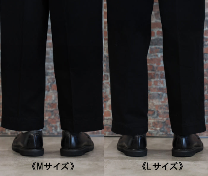 2TUCK TWILL TROUSERS JUST LENGTH PANTS (Beige) | トラウザーパンツ