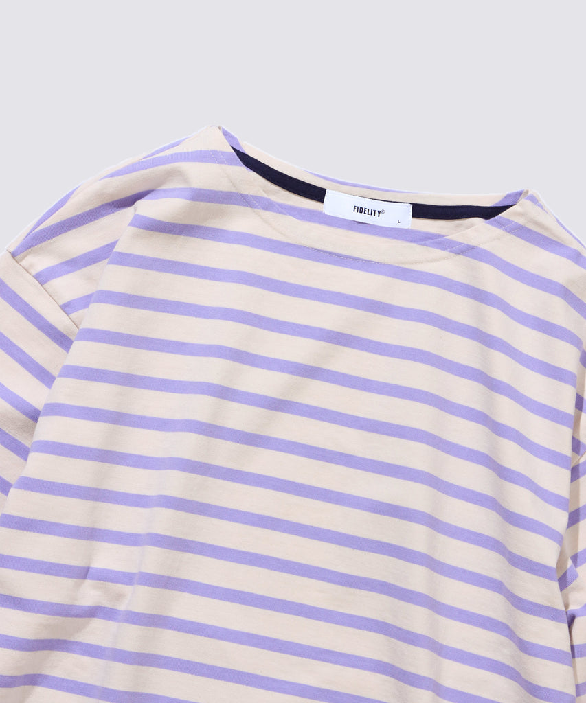 BORDER L/S REGULAR 1 (Natural × Lavender)