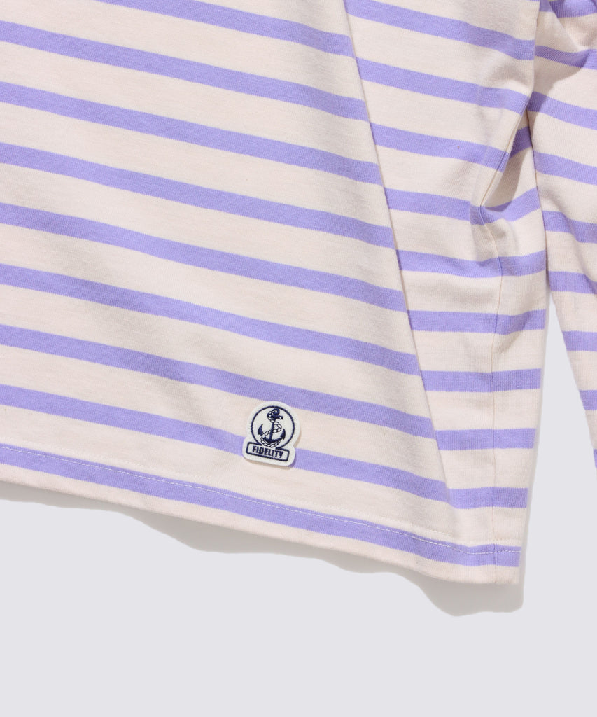 BORDER L/S REGULAR 1 (Natural × Lavender)