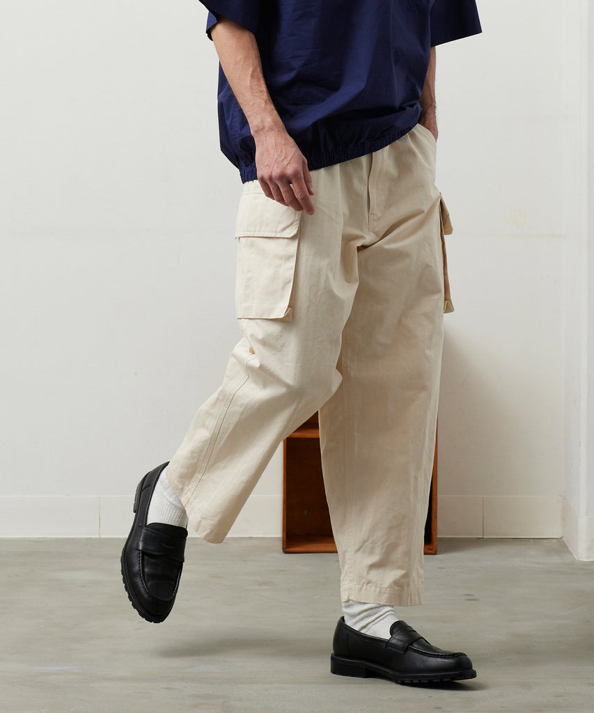 MILITARY TWILL CARGO PANTS (Off White)