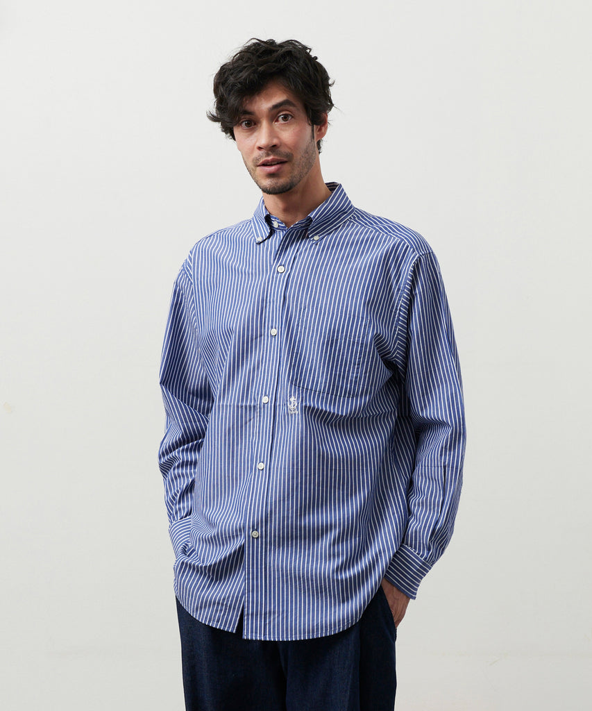 BUTTON DOWN SHIRT (Navy Stripe)