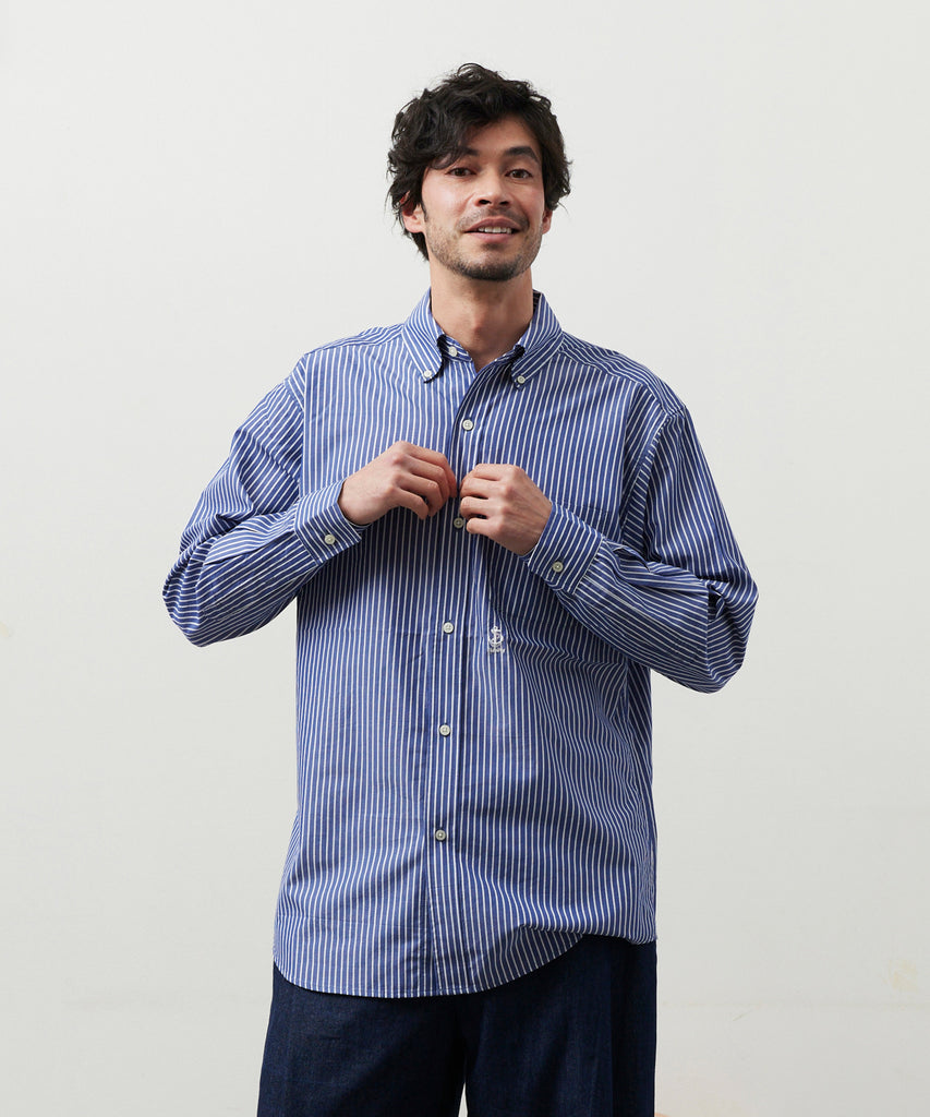 BUTTON DOWN SHIRT (Navy Stripe)