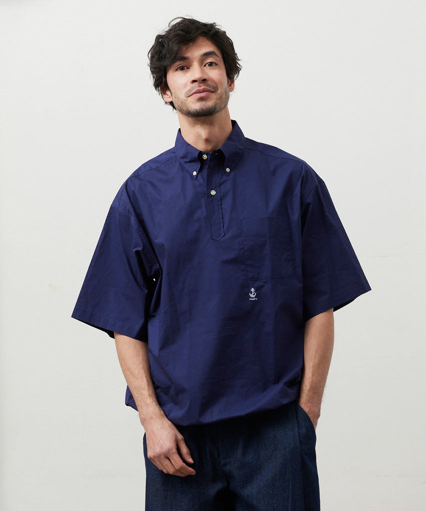 BUTTON DOWN S/S SHIRT PULLOVER (Navy)